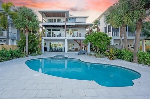 Private pool in the backyard