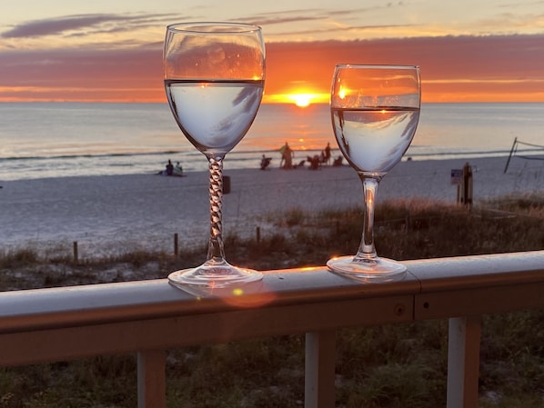 Romantic sunsets for two  Just steps from the beach!  View from private balcony 
