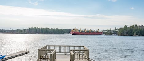 Sit and relax as you watch the freighters cruze past with the TI bridge in sight