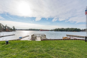 View the peaceful Brown Bay and enjoy freighter cruising past
