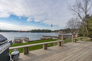 The deck attached to the house