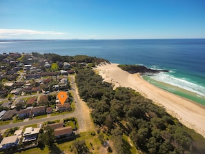 Access to beach is across the road