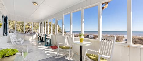 Screened Porch overlooking the Atlantic Ocean