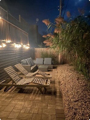 Patio at night