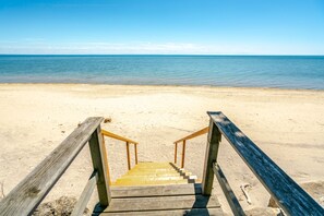 Lower staircase to beach.  There are 40+ stairs down to the beach.