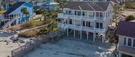 Our home, oceanfront, with private easy access walkway to the sand