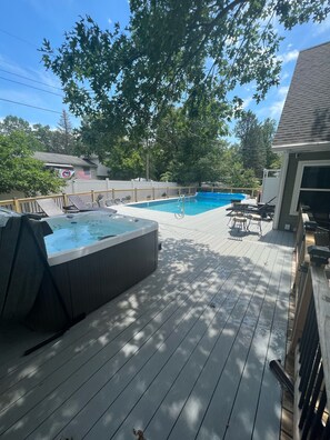 Private pool and hot tub