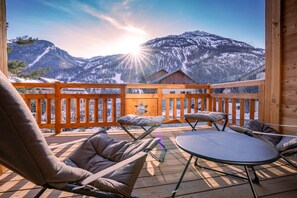 terrace overlooking the slopes