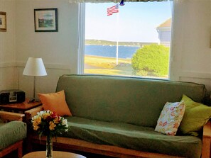 Living room with views of the water