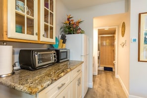 Woke up early? Cook your morning breakfast in the convenient kitchenette.