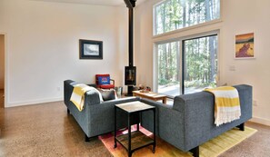 The wood stove and radiant heat make this the coziest house in winter.