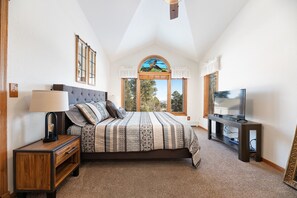 Master Bedroom up stairs king bed. 