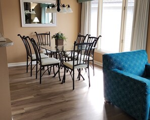 Dining room with new floors