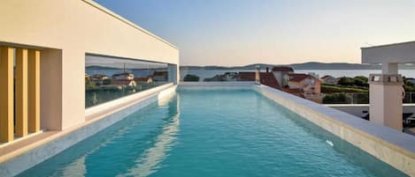 heated swimming pool, seaview, rooftop terrace, apartment, Zadar