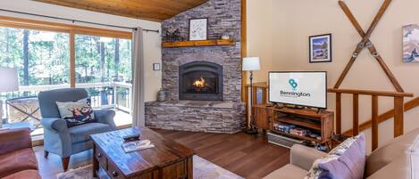 Upstairs Living Room w/ Gas Fireplace