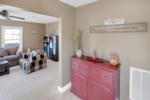 Entry way and small view of first floor entertaining area. 