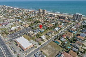 Aerial view of the property.