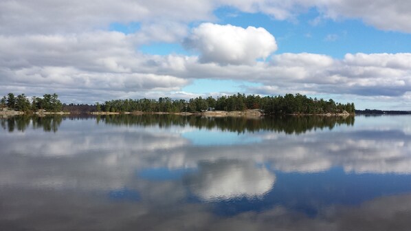 Standing on US soil, looking east, this is the view of Canada.