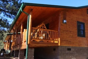 Cabin 108 at Riverbend. We call it the "River Den". Lots of safe places for the kids to hang out close to the cabin.