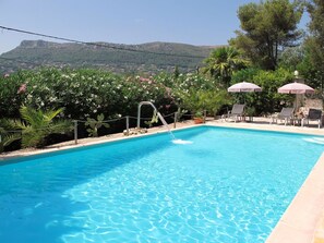 Water, Plant, Property, Sky, Swimming Pool, Building, Azure, Tree, Umbrella, Rectangle