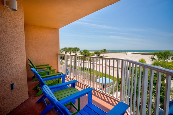 Comfortable Outdoor Seating on Private Beachfront Balcony