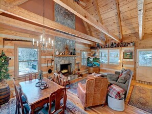 Living Room--- Cozy w/ Wood Fireplace 