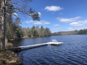 Pier with swimming ladder and bench