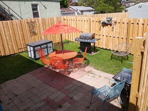 back patio with gas grill 