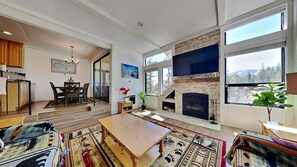 Sunken Open Living Room and Separate Dining Room