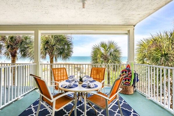 Enjoy the Views of the Gulf of Mexico from the Covered Beachfront Balcony