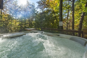 Newly-added hot tub perfect for soaking the day away.