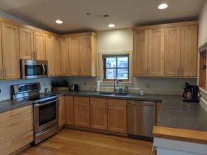 A large fully equipped kitchen.