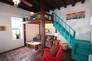 Living room and lofted bed