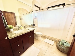 Beautiful custom bathroom with a walk-in shower and 2 shower heads