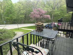 Enjoy beautiful views from condo balcony while sipping your favorite drink.
