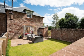 Dryburgh Steading Three - enclosed garden with seating area