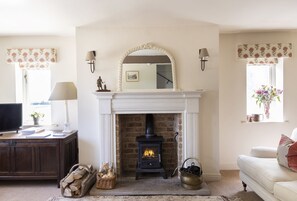 Anvil Cottage - wood-burning stove with logs provided