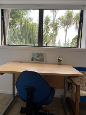 Desk in the downstairs bedroom.