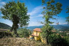 External view of the building. Located in the middle of nature