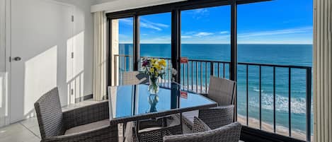 Private Enclosed Balcony with Dining Table