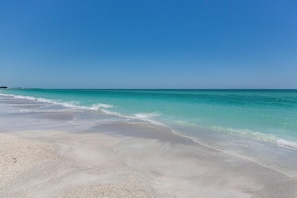 The beach is about 100 yards from the unit.