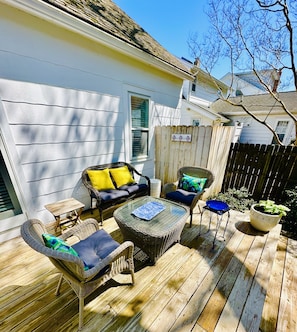 Back porch and outdoor shower 