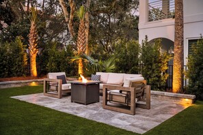 back yard fire pit area