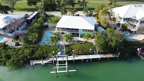 Plenty of dock plus a floating kayak and jet ski  dock