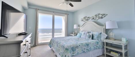 Master bedroom with a view of the Gulf.