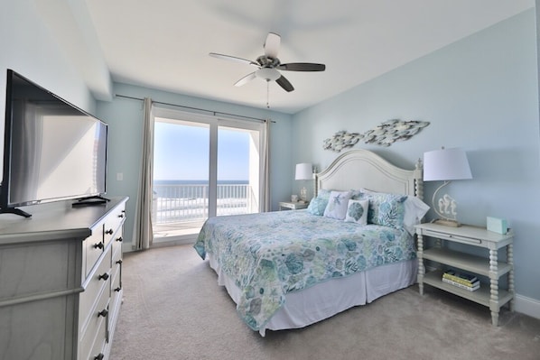 Master bedroom with a view of the Gulf.