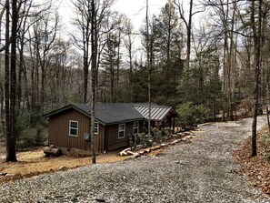 Driveway, easy to navigate and enough room for multiple vehicles.  