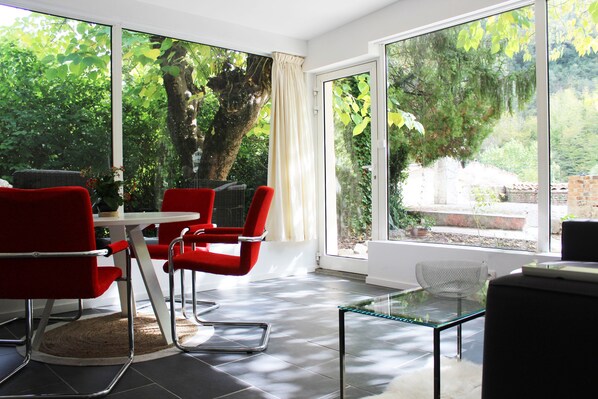 Living area with garden view