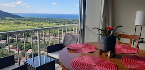 Bistro set for morning coffee and evening beverages.