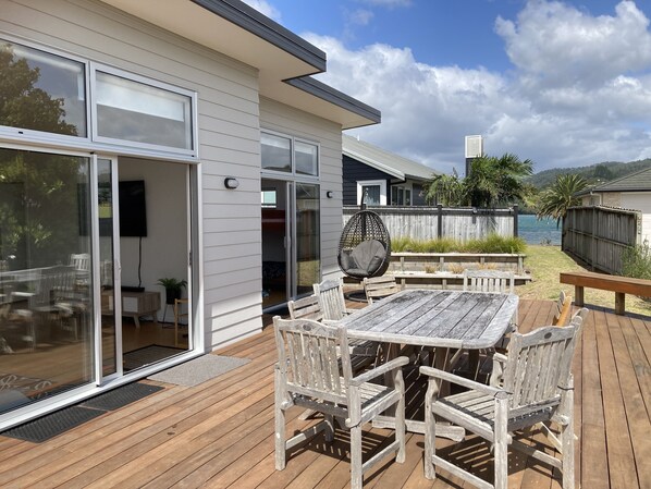 North facing sunny front deck